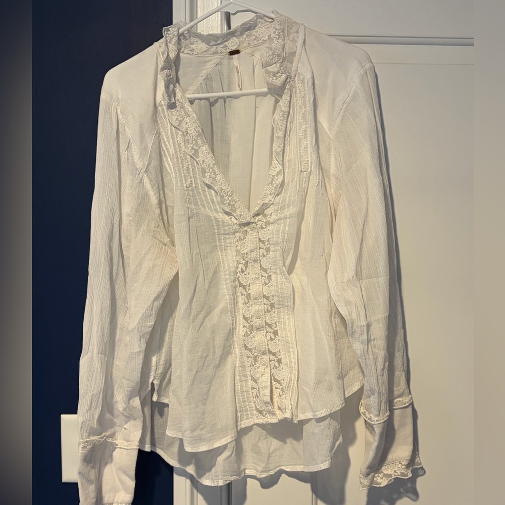 Free People Clemence Button Up Blouse Size XL - Picture 2 of 4